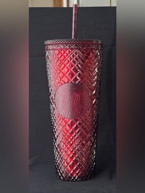 Starbucks 2021 Holiday Ruby Red Faceted Tumbler